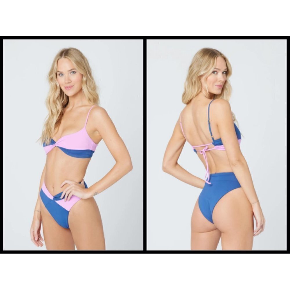 💕L*SPACE💕 Color Block Bikini (Ringo Top + Nancy Lee Bitsy Bottom) Small S NWT